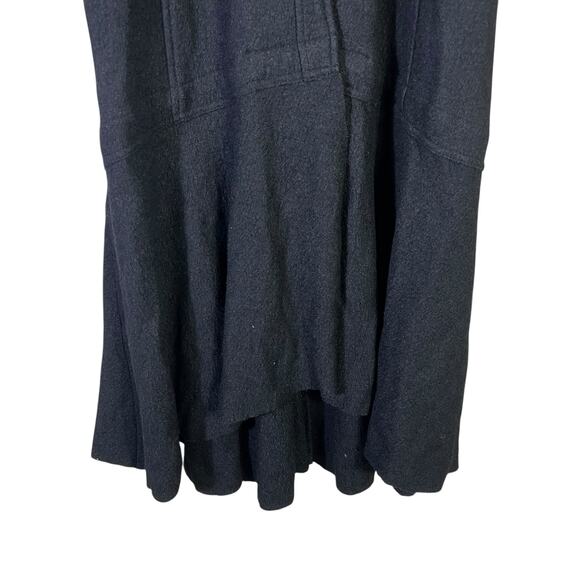 Rare Free People Heritage Wool Coat Size 6 Black Ruffle Victorian Dark Academia - Picture 4 of 7